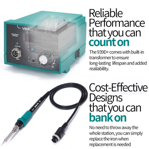 Detachable soldering iron handle for flexible workspace management.