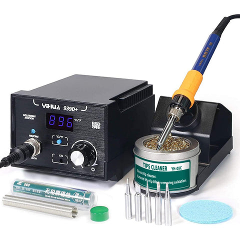 YIHUA 939D+ top panel with precise temperature control for consistent work.