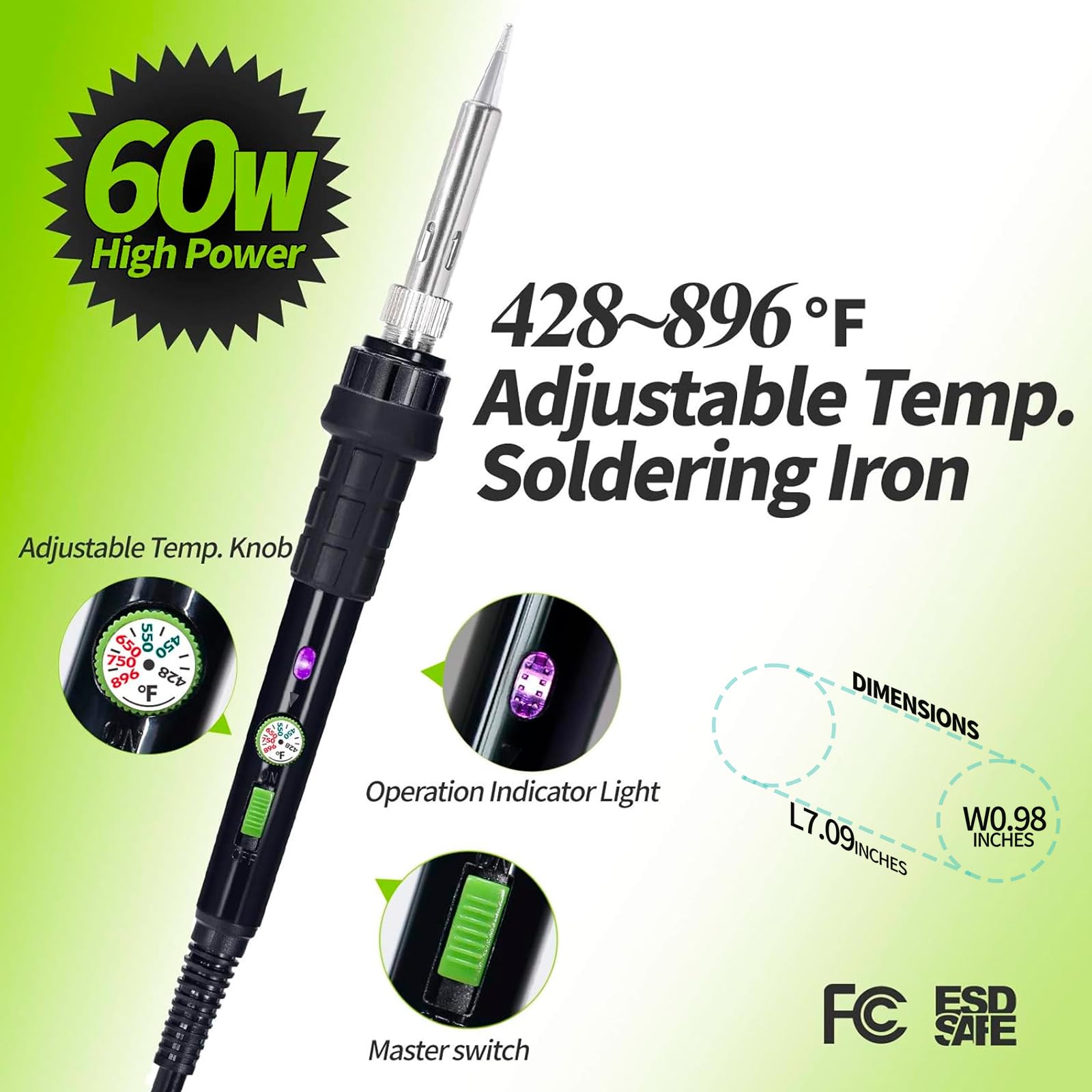 YIHUA 947-III temperature adjustment dial for versatile heat management