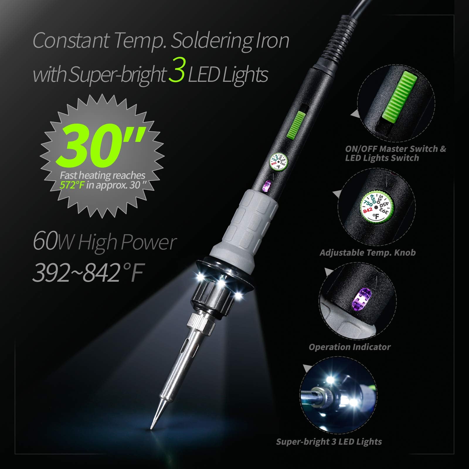 YIHUA 947-V kit of five premium solder tips for various tasks