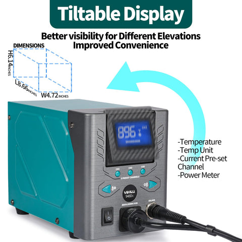 YIHUA 948D-I desoldering gun enables controlled heat during desoldering.