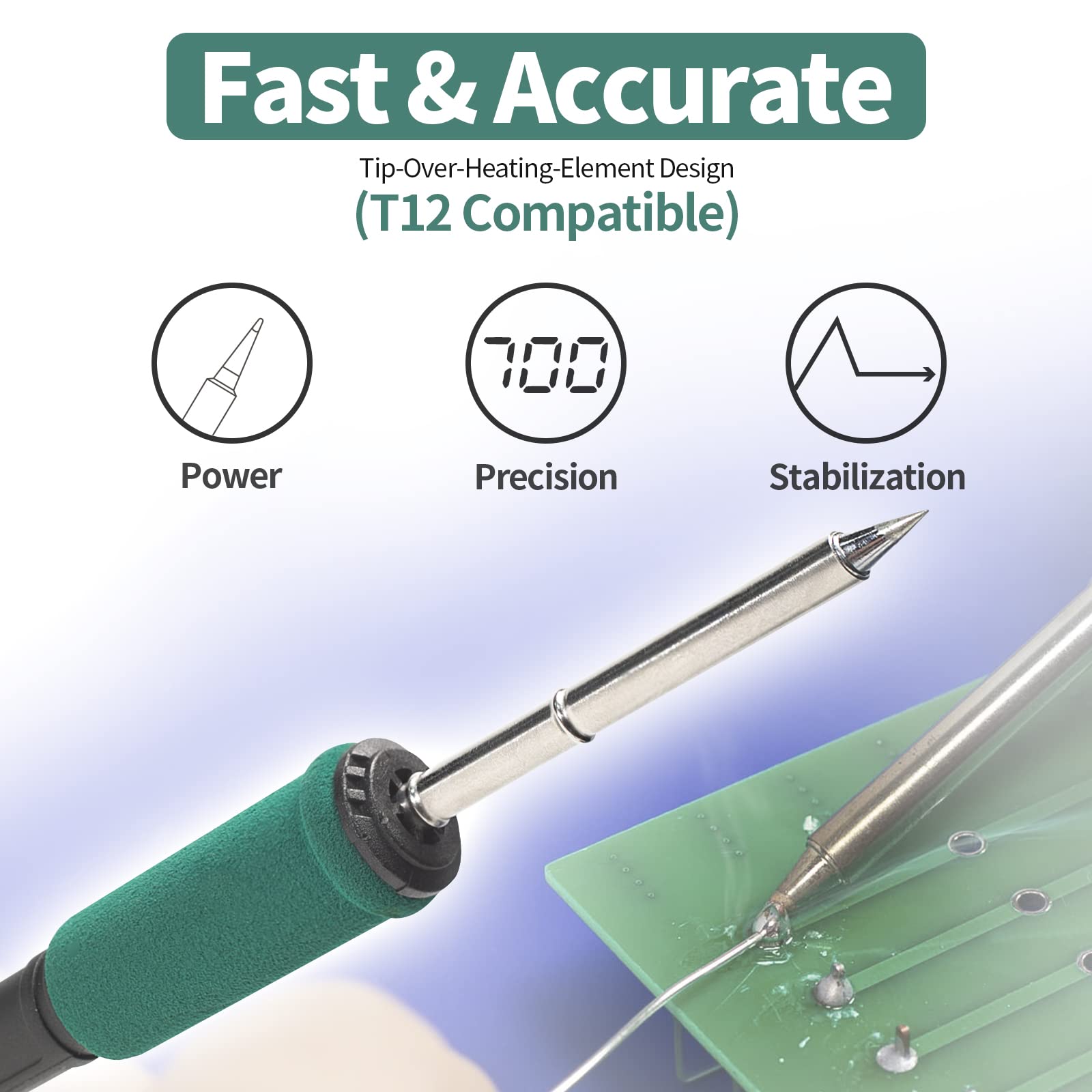 YIHUA 948DB+ II soldering holder keeps tips safe between uses.