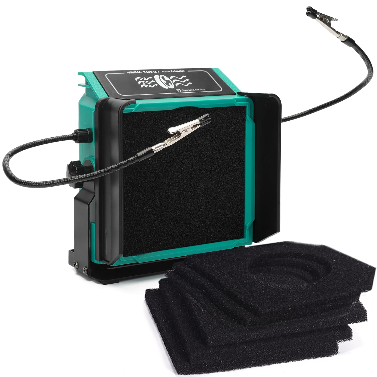 YIHUA 948DQ-I front view highlighting compact profile for cleaner soldering workspace