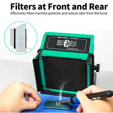 YIHUA 948DQ-I 30 degree tilt optimizes filtration coverage.
