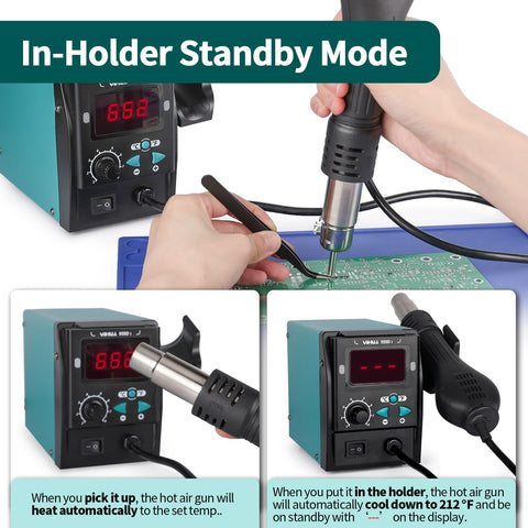 YIHUA 959D I stand and holder for safe cooling and standby mode