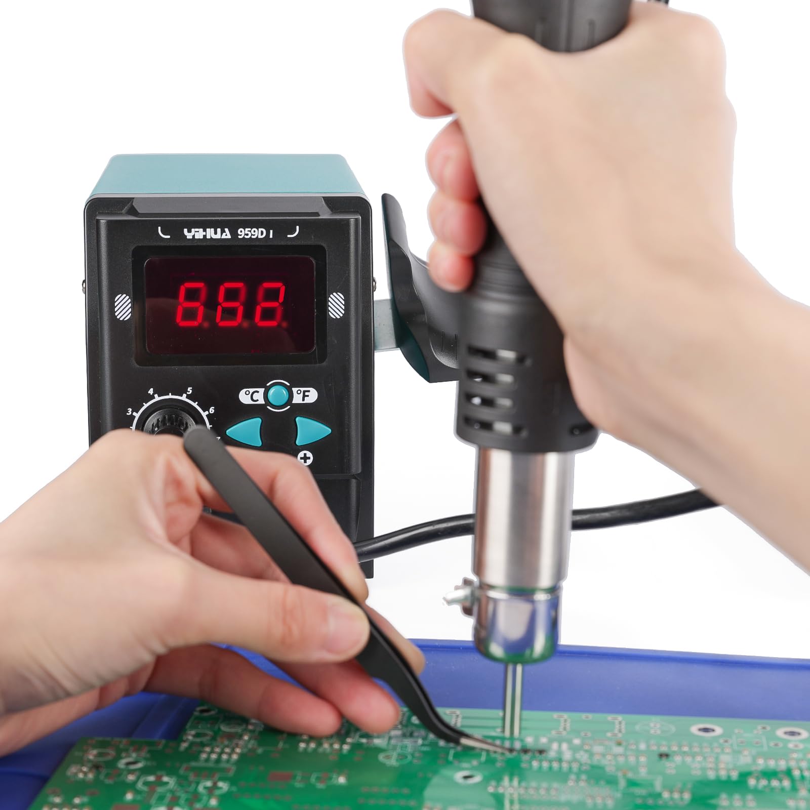 YIHUA 959D I temperature graph showing PID stability