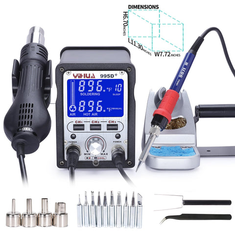 YIHUA 995D+ 110-127V plug compatible for US setups.