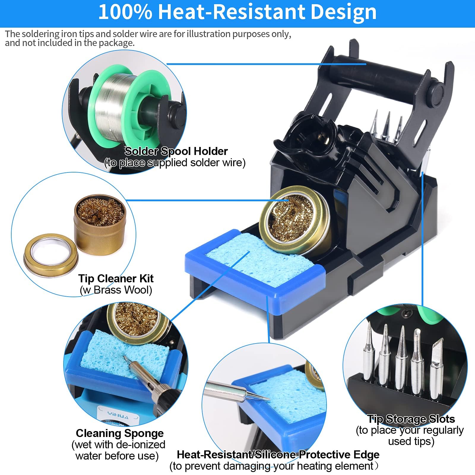 YIHUA X-2 Evolution solid base design prevents tipping during soldering tasks