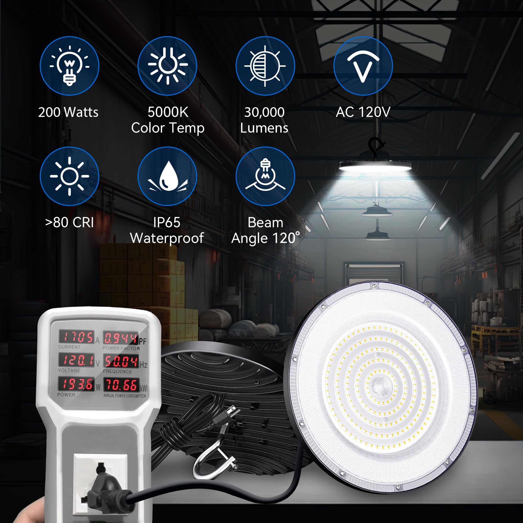 Yihuven 200W LED module close-up highlighting 240 SMD3030 chips for bright, even illumination