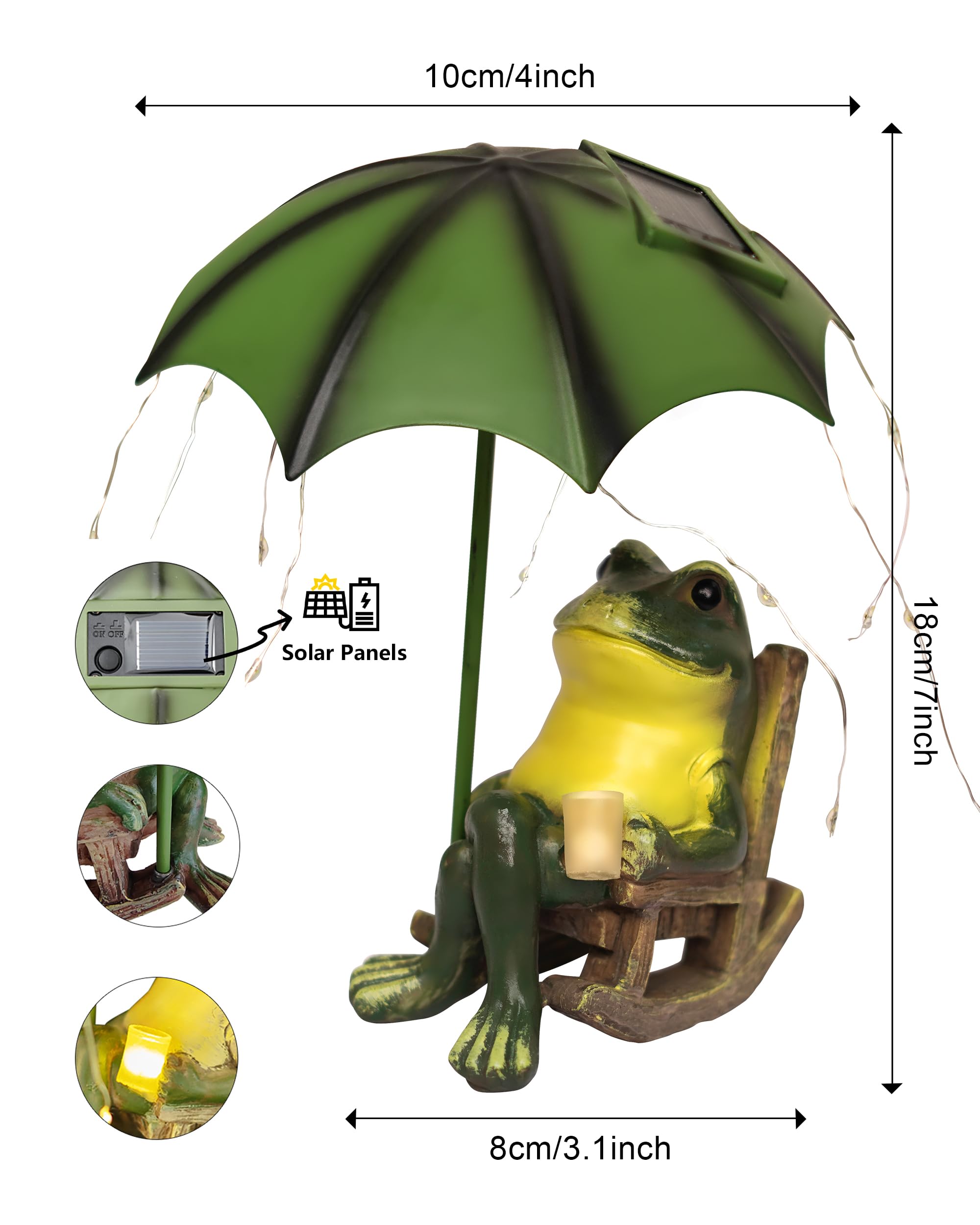 yiilead frog garden statue close-up showing vivid resin details