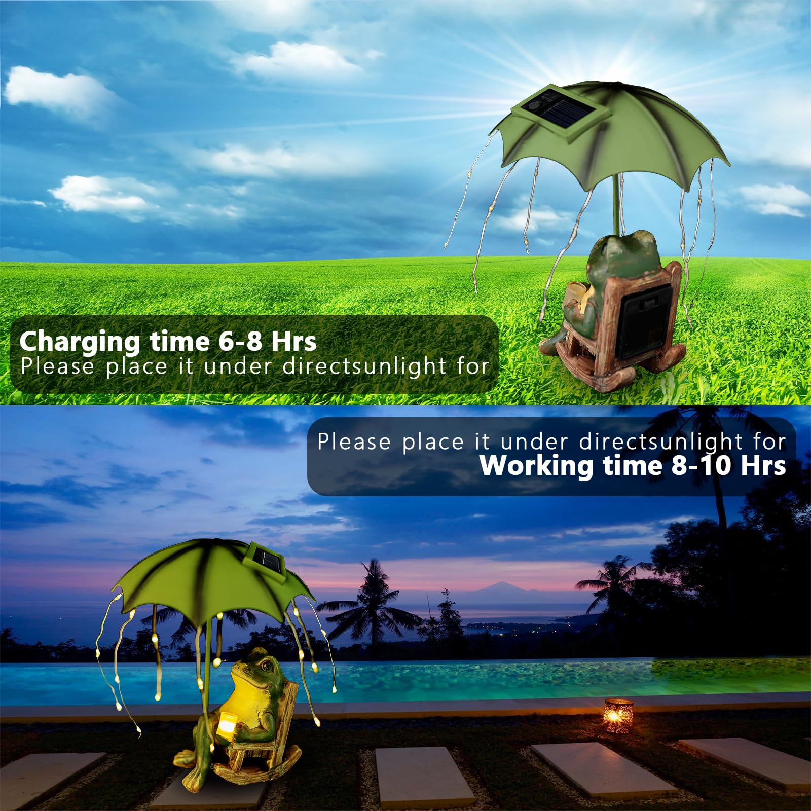 yiilead frog garden statue waterproof design for year-round outdoors