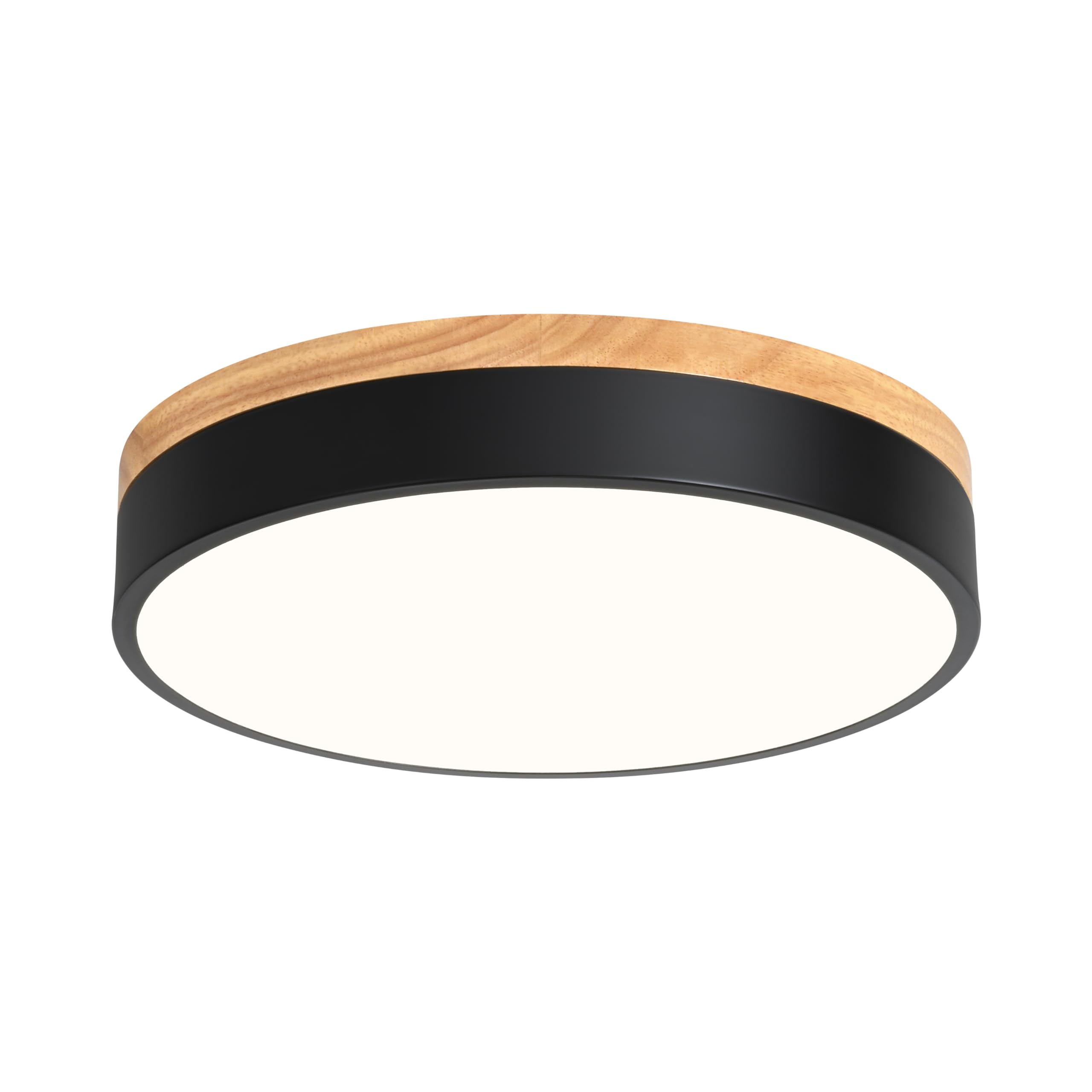 Yiisem dimmable wood LED flush mount round silhouette for versatile lighting