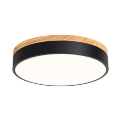 Yiisem dimmable wood LED flush mount round silhouette for versatile lighting