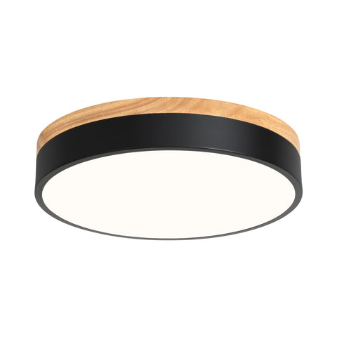 Yiisem dimmable wood LED flush mount round silhouette for versatile lighting