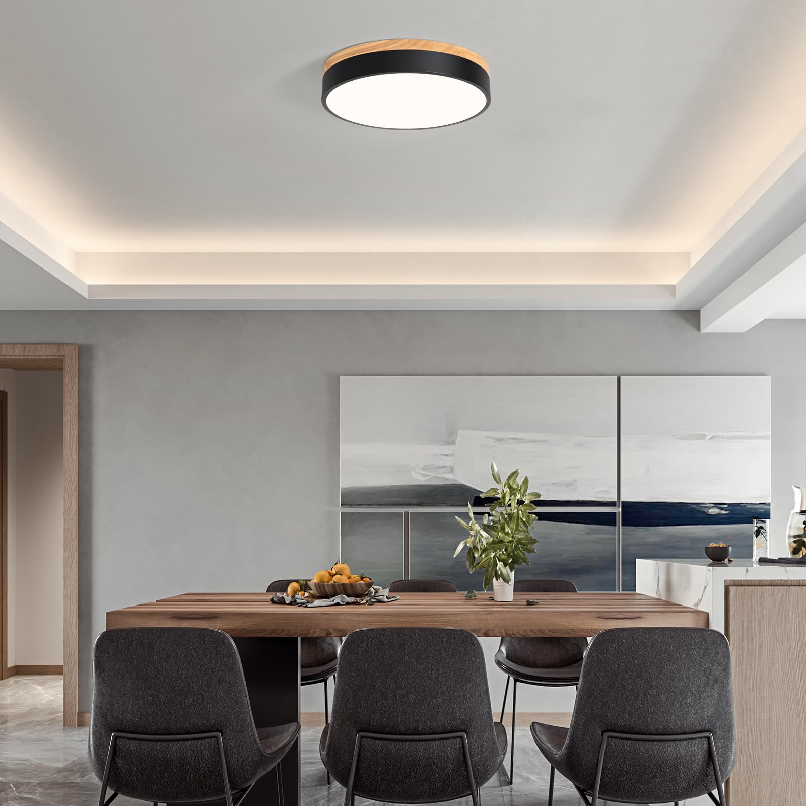 Yiisem easy install ceiling light takes minutes to mount