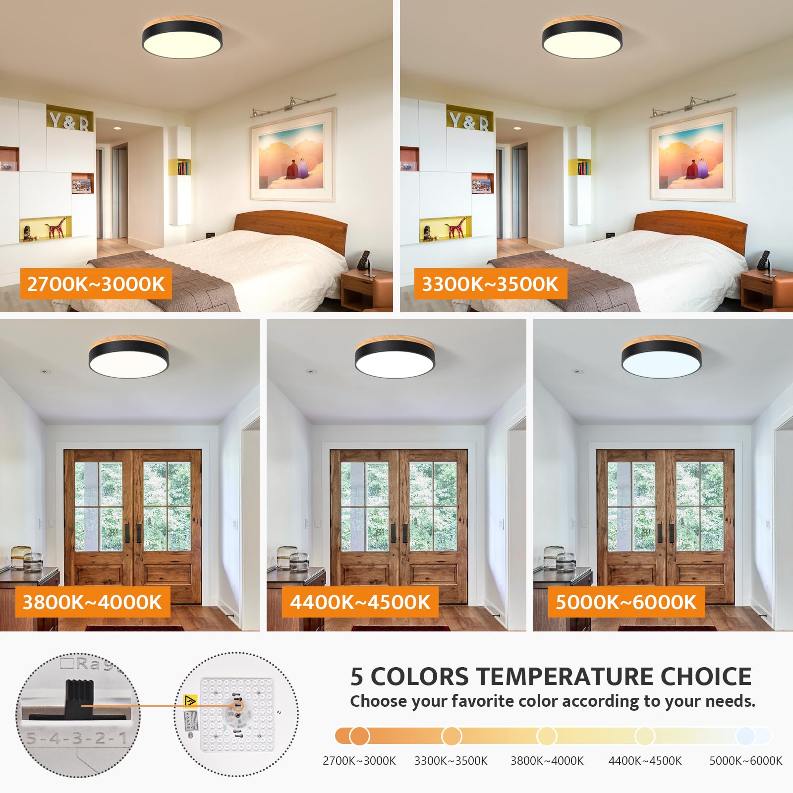 Yiisem 5 CCT dimmable light for warm to cool atmospheres