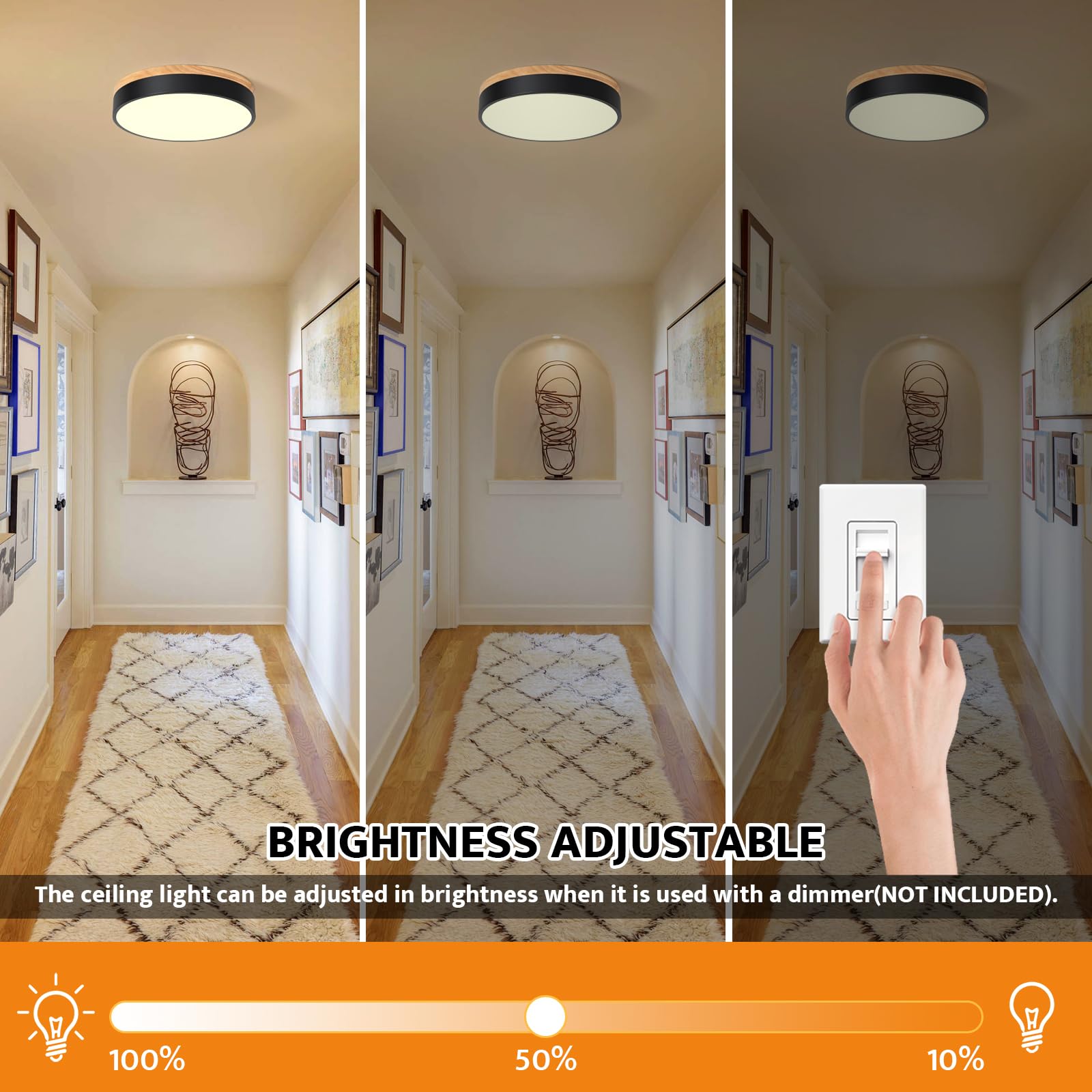 Yiisem modern black ceiling light adds clean style to any room
