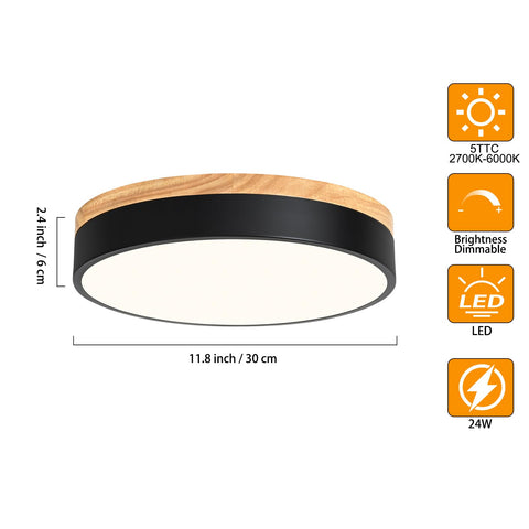 Yiisem ultra-thin round ceiling light with acrylic shade for contemporary look