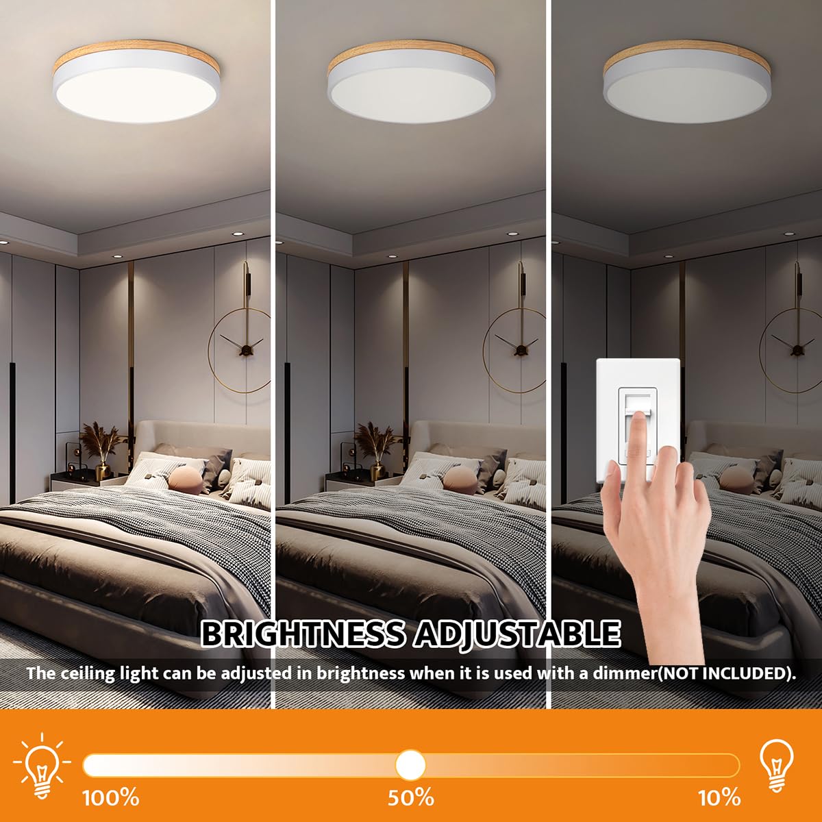 Yiisem wood acrylic shade with modern round design for living spaces