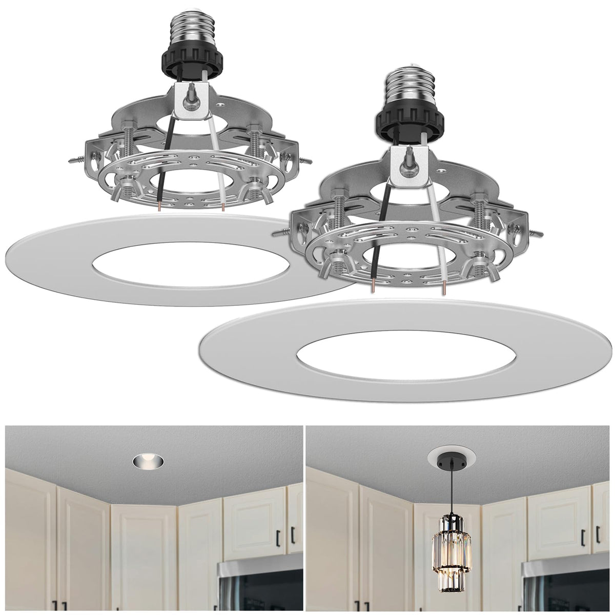 YIIZON flat ceiling medallion enhances ceiling aesthetics.