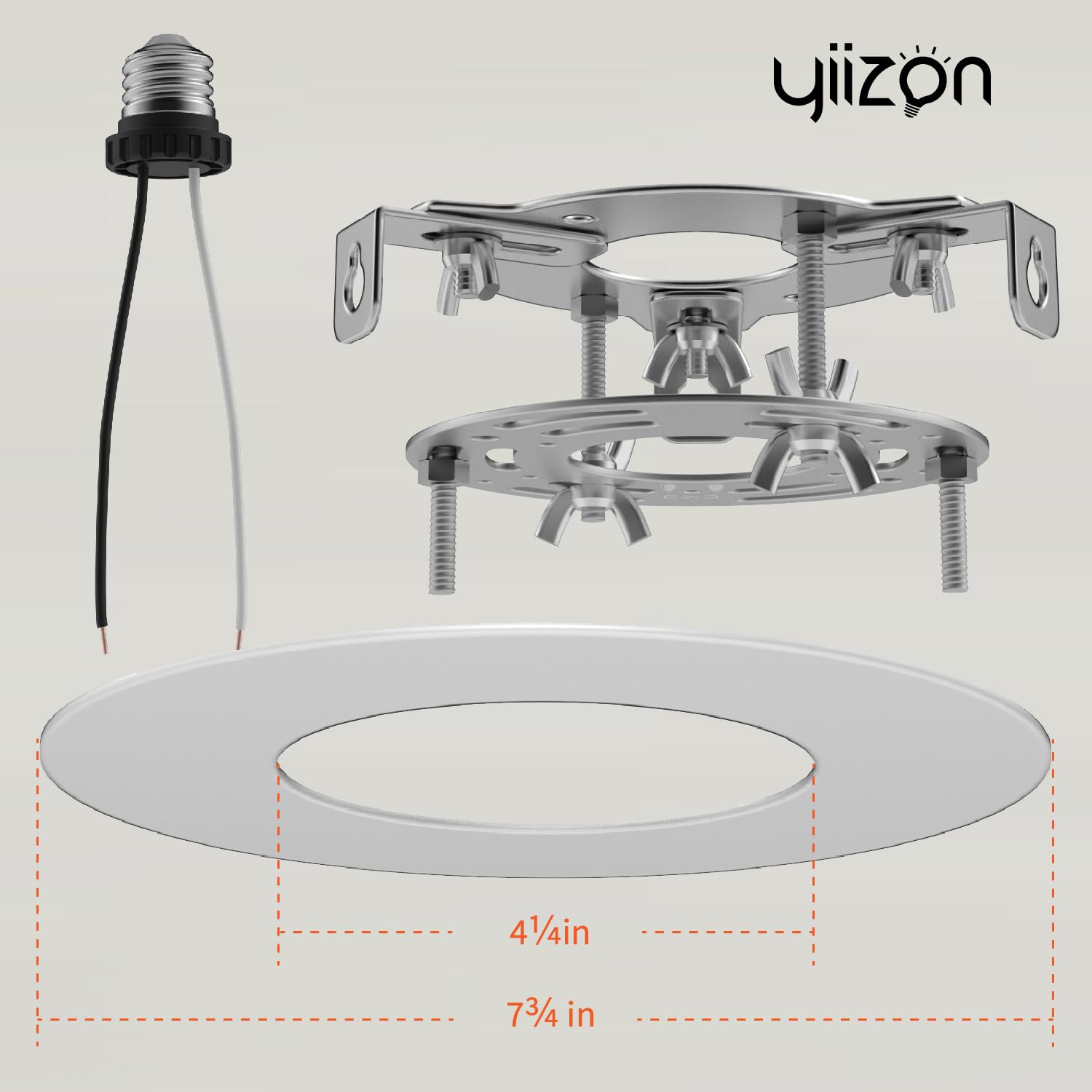 Yiizon bracket and screws provide solid support for up to 50 lbs per kit.