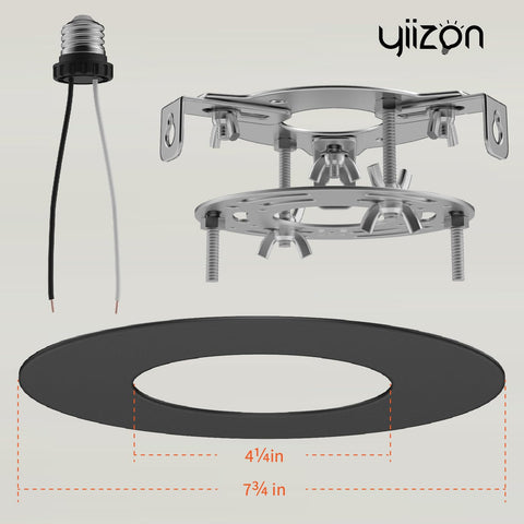 YIIZON hanging light assembly supports fixtures up to 50lbs.