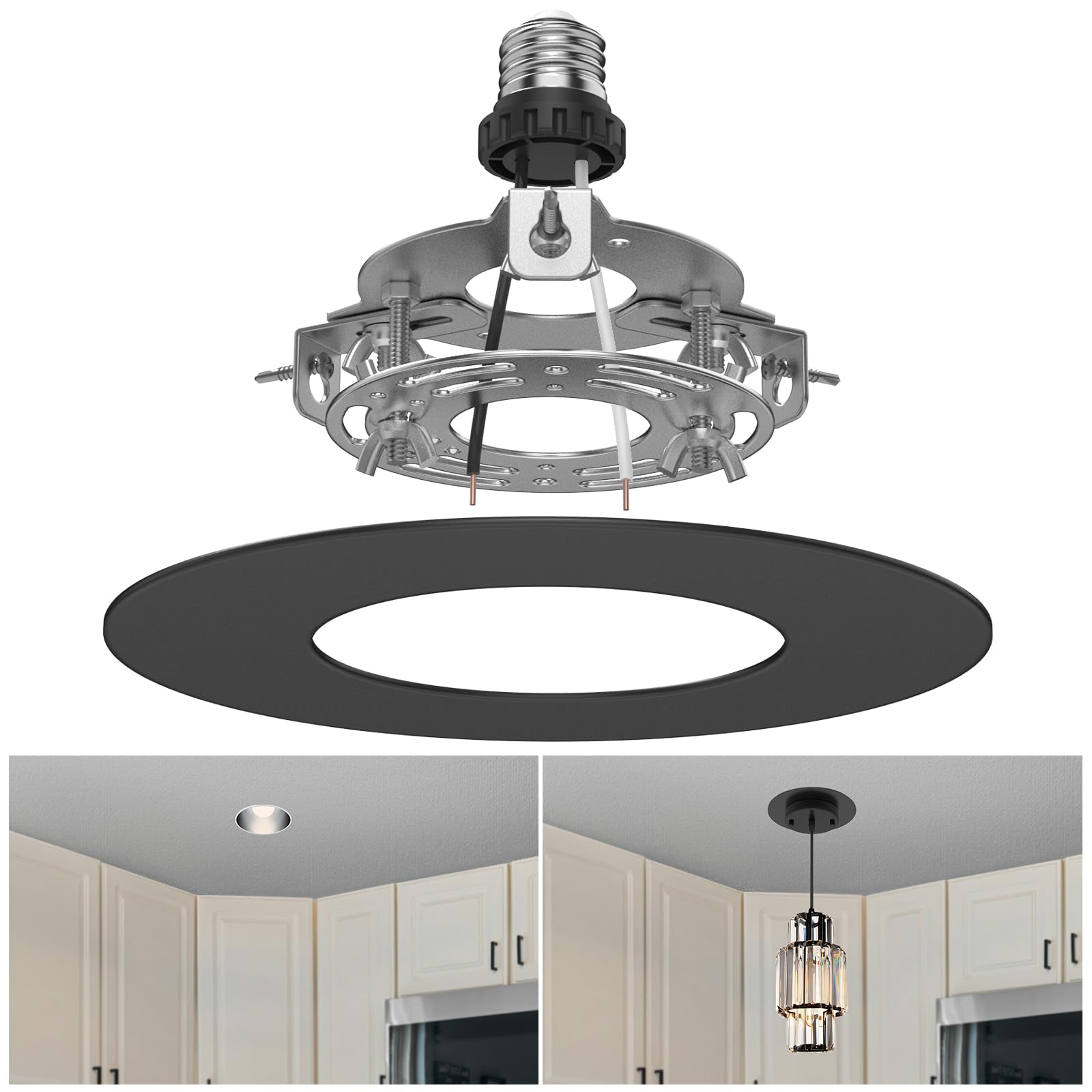 YIIZON recessed can conversion flat medallion enhances ceilings with a stylish, concealed finish.