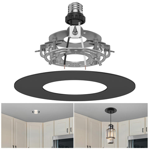 YIIZON recessed can conversion flat medallion enhances ceilings with a stylish, concealed finish.