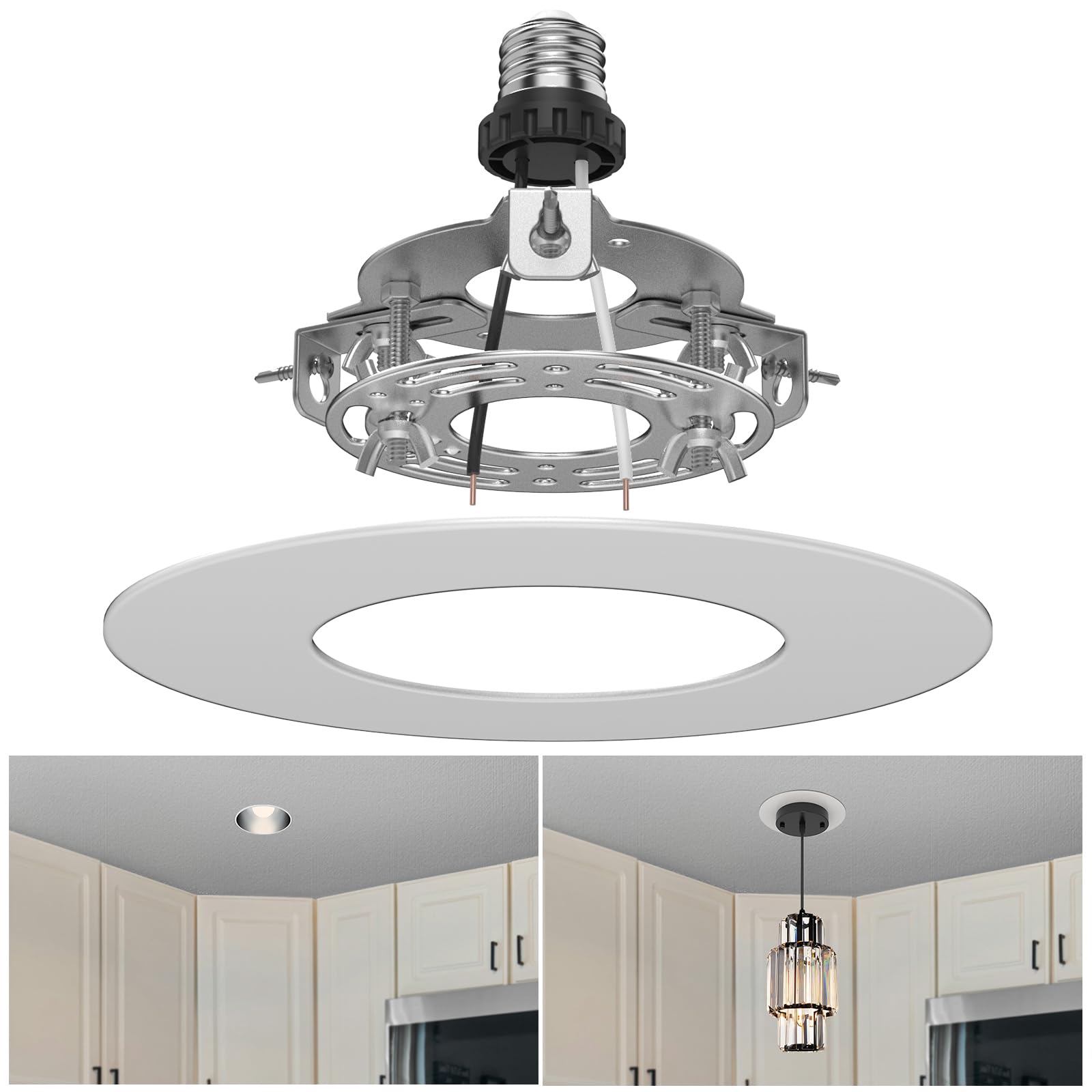 Yiizon recessed to pendant kit converts existing cans into pendant lighting elegantly.
