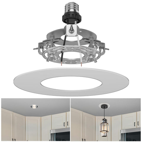 Yiizon recessed to pendant kit converts existing cans into pendant lighting elegantly.