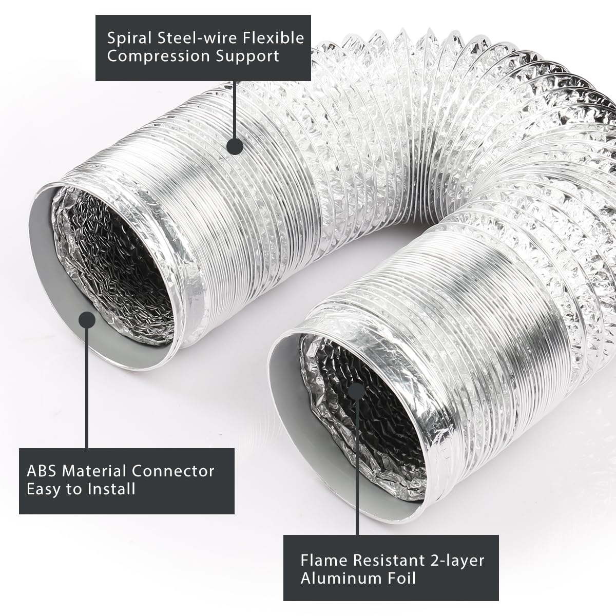 YIJUHOU 10ft extended dryer duct with flexible routing around corners