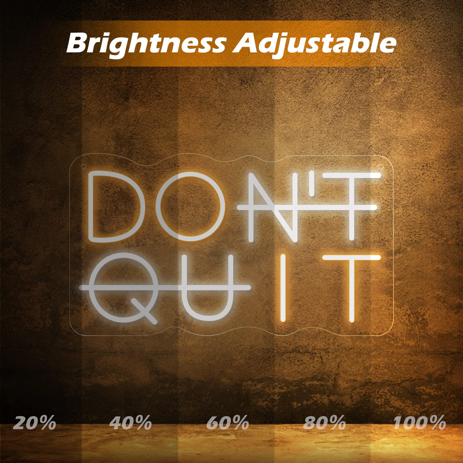 YIKBIK Don't Quit LED sign adds motivational focal point to gaming setup