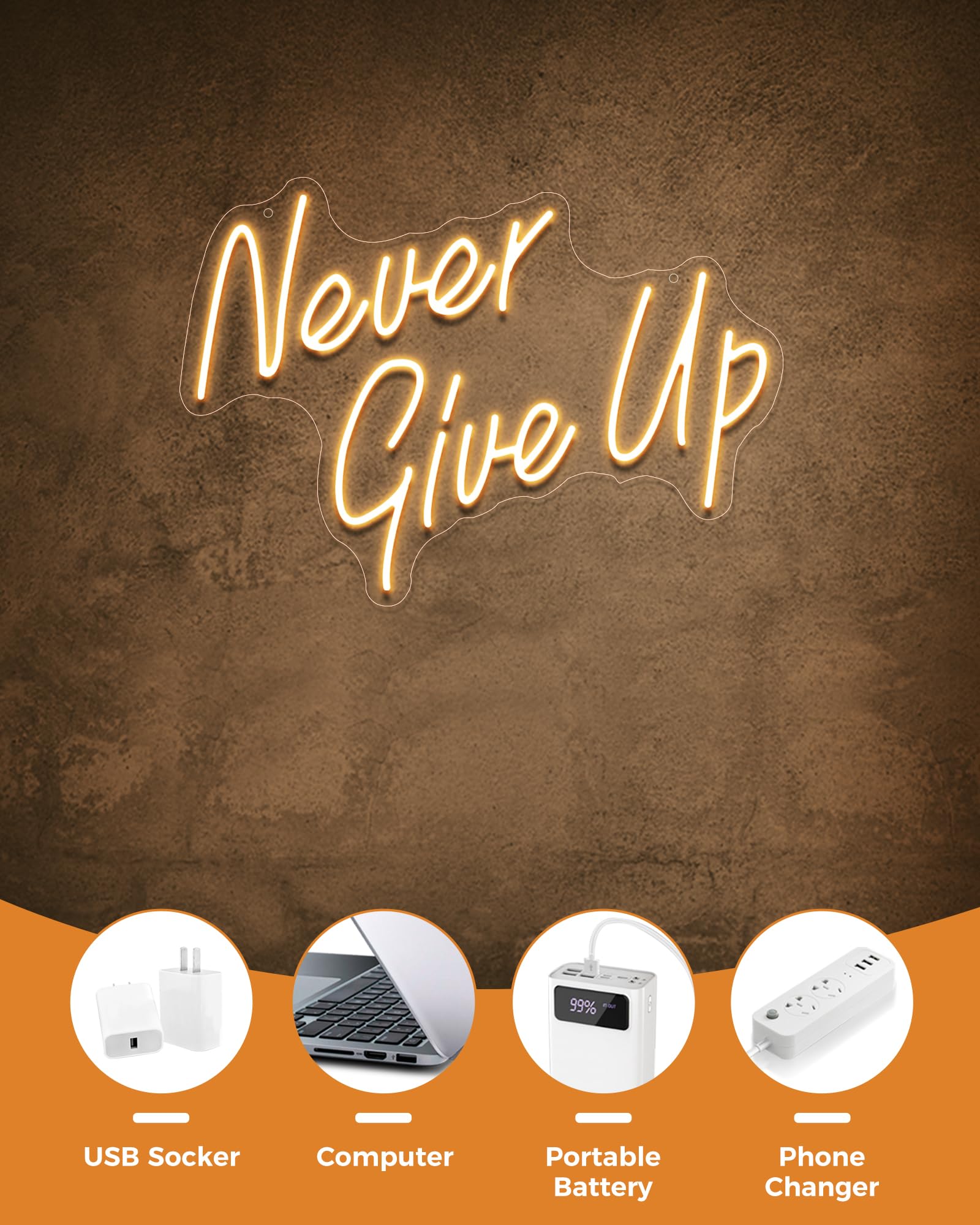YIKBIK neon sign with back mounting holes simplifies wall installation.