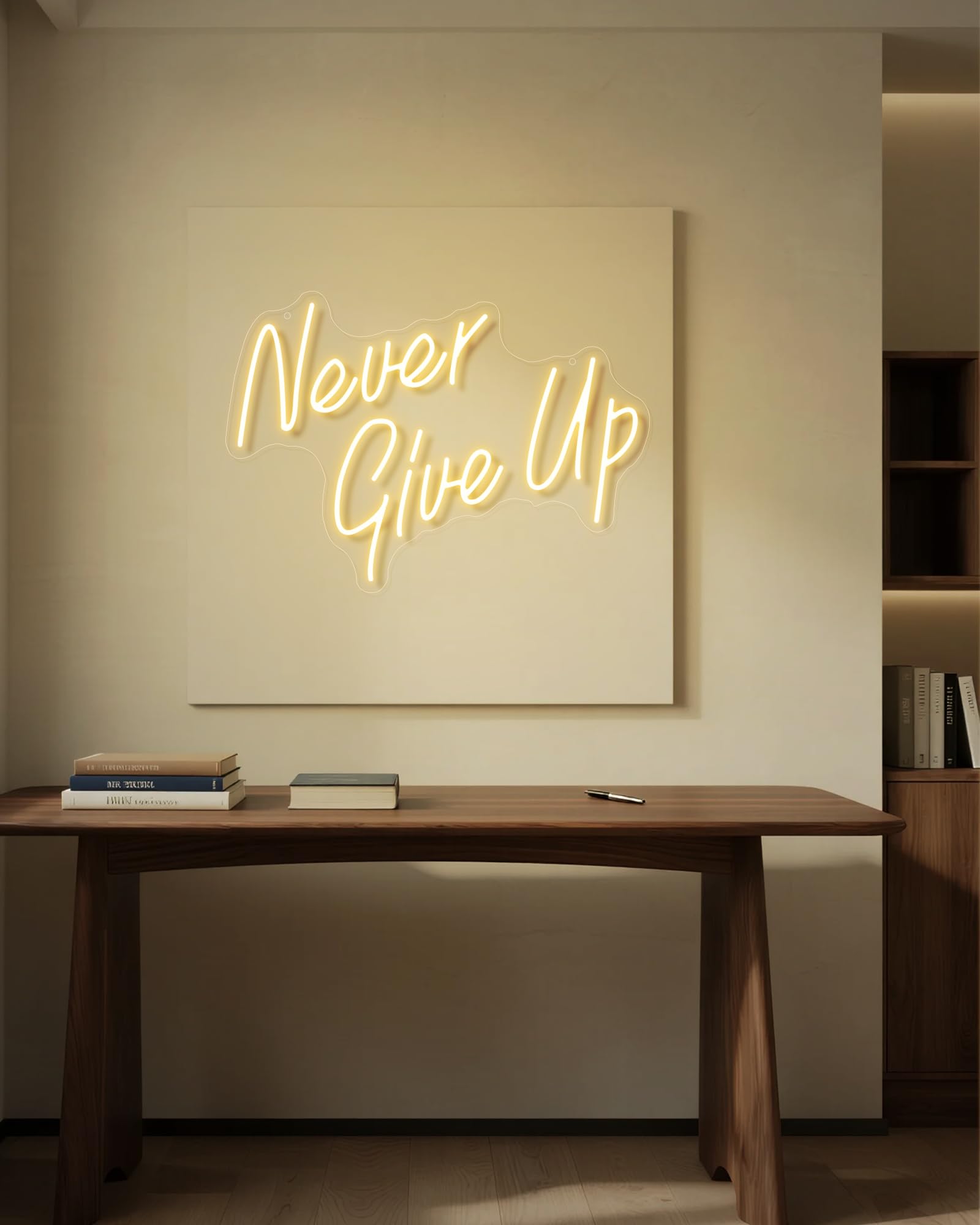 YIKBIK neon sign USB-powered for easy desk, office, or gaming setup lighting.