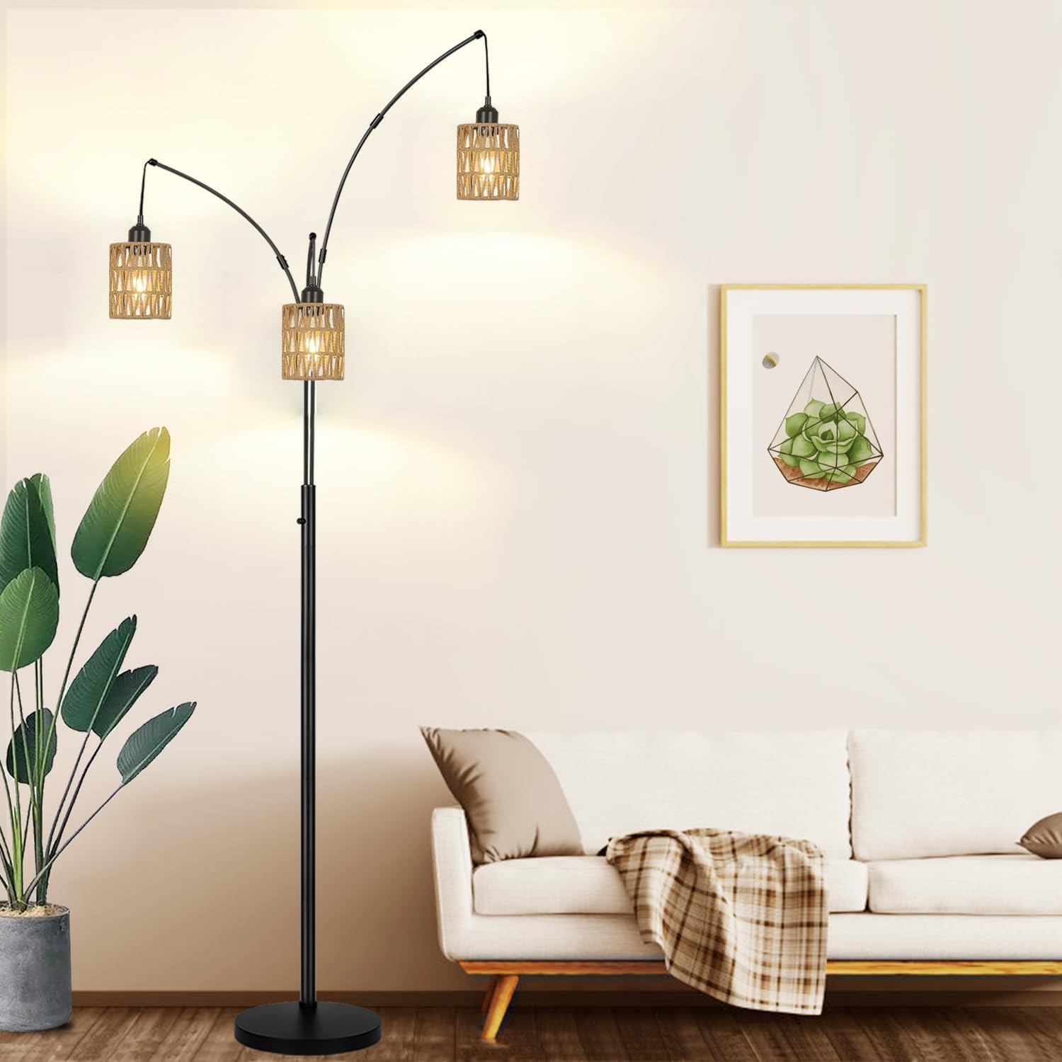 YIKEGE LICHT rattan shade on floor lamp for stylish lighting