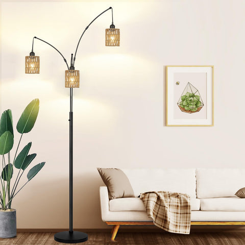 YIKEGE LICHT rattan shade on floor lamp for stylish lighting