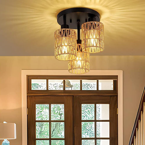 YIKEGE LICHT rattan shade in kitchen decor for warm lighting