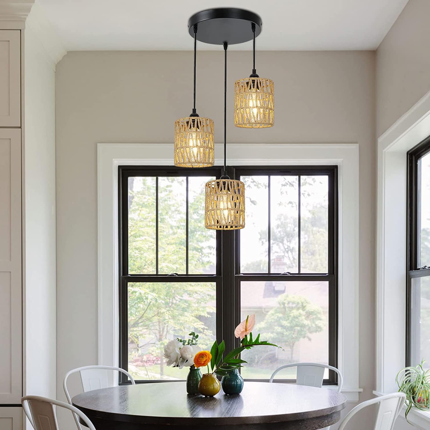 YIKEGE LICHT rattan shade small side view natural texture detail