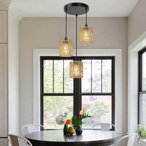 YIKEGE LICHT rattan shade small side view natural texture detail
