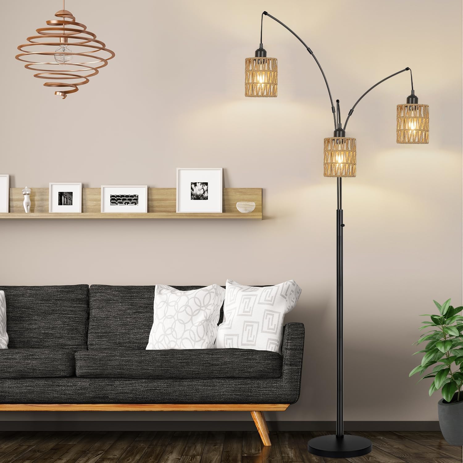 YIKEGE LICHT rattan shade wall sconce mounting option