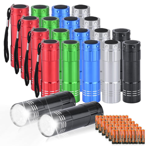 Yikosam 9-LED mini flashlight in a compact bulk pack for reliable hurricane prep.