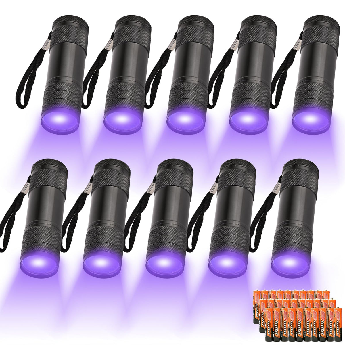 Yikosam UV black light flashlight with nine LEDs for quick stain detection