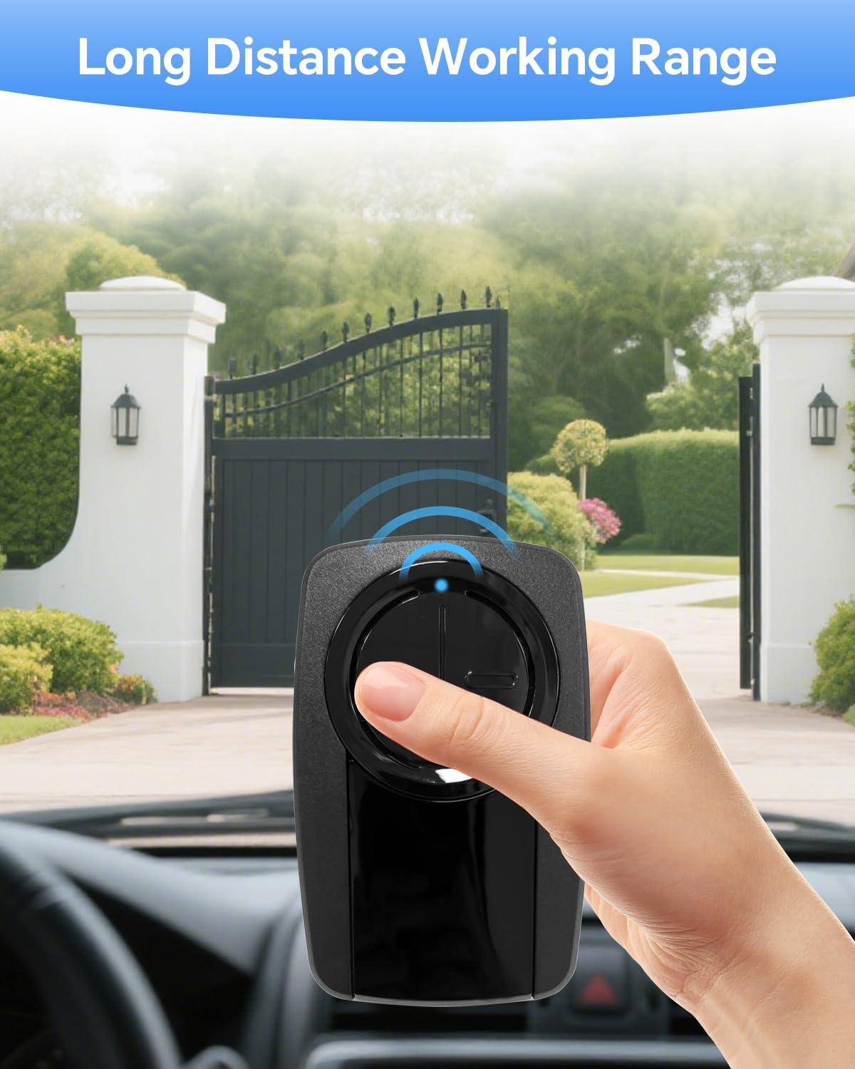YIKQIDIS 380UT remote back view ready for quick programming