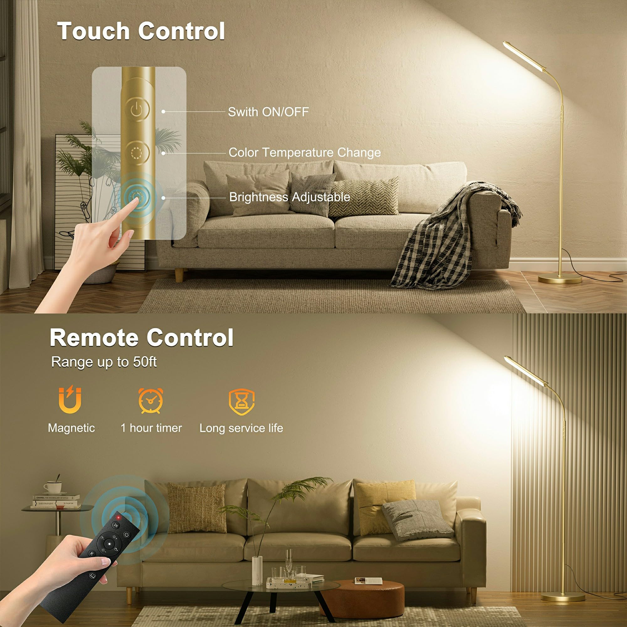 Yikuneng lamp demonstrates 2700K-6500K color temperature range.