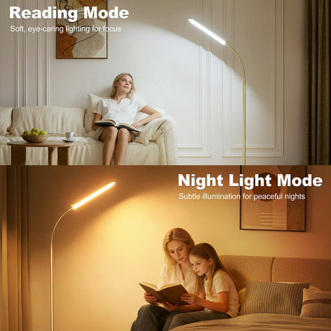 Yikuneng lamp in living room, ideal for reading and work.