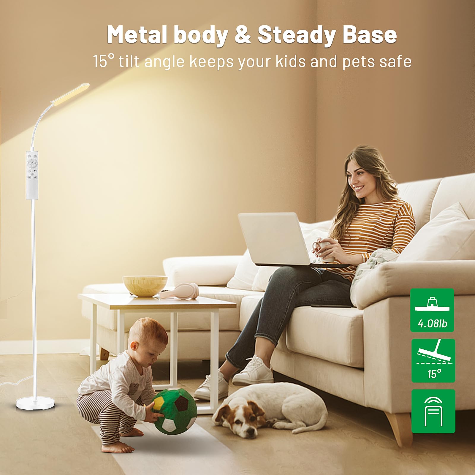 Yikuneng sturdy base keeps the lamp stable in busy rooms.