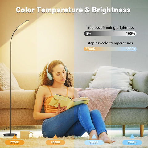 Yikuneng floor lamp with touch control for convenient adjustments