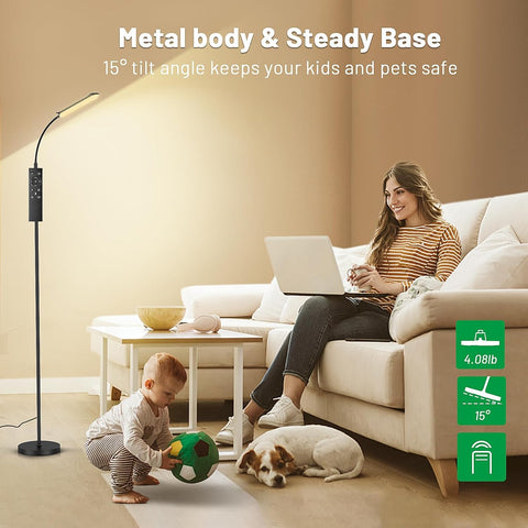 Yikuneng floor lamp base stability for safe placement