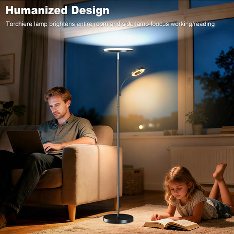 Yikuneng gooseneck-reading-light on the lamp for precise task lighting.