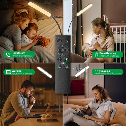 Yikuneng floor lamp with timer mode for automatic shutoff